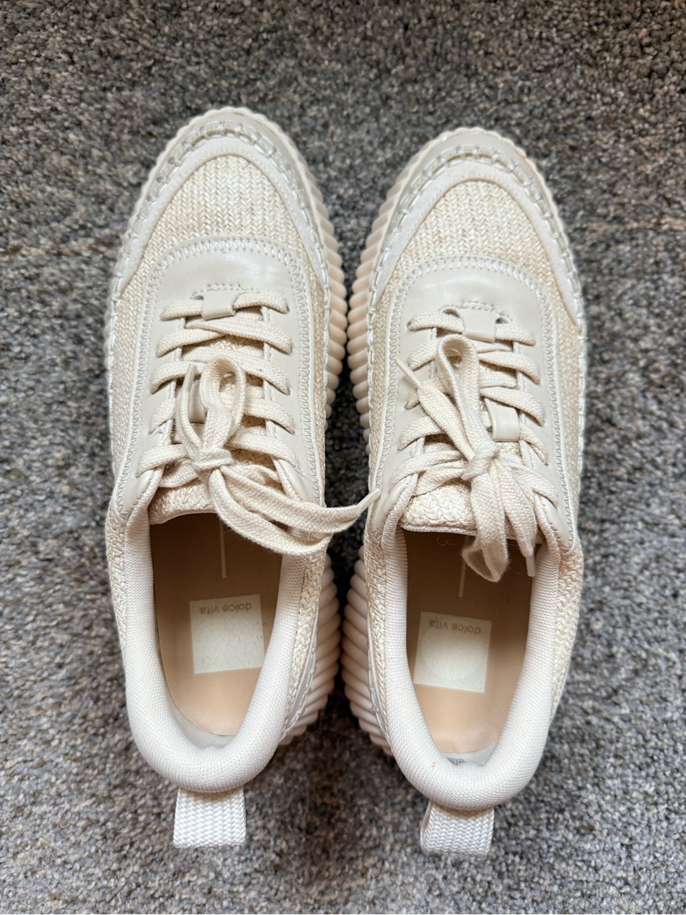 Dolce Vita Cream Textured Platform Sneakers